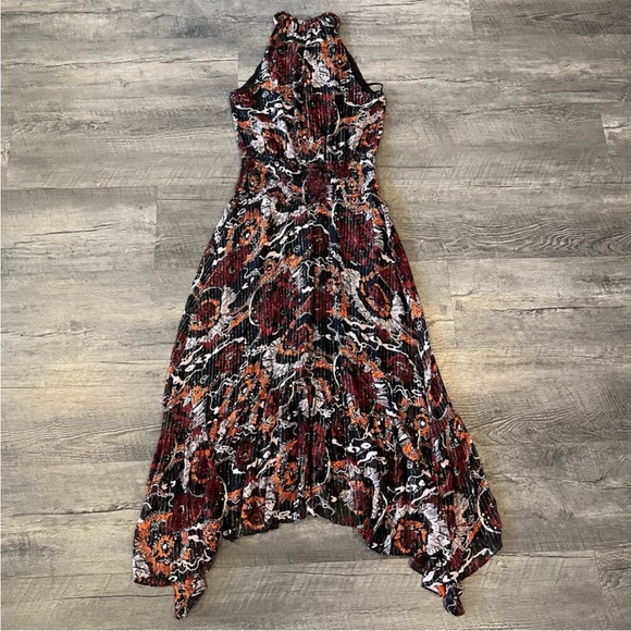 NWOT A.L.C. Bardot Silk Dress in Black and Red Multi - Picture 6 of 9